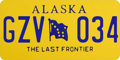 AK license plate GZV034