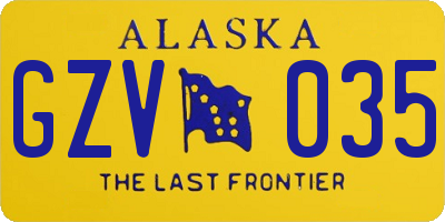 AK license plate GZV035