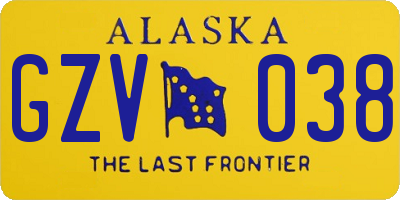 AK license plate GZV038