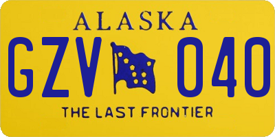 AK license plate GZV040