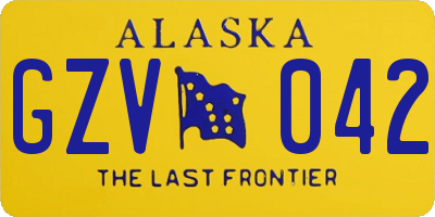 AK license plate GZV042