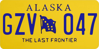 AK license plate GZV047