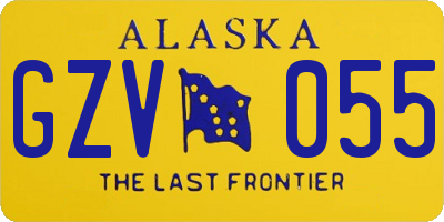 AK license plate GZV055