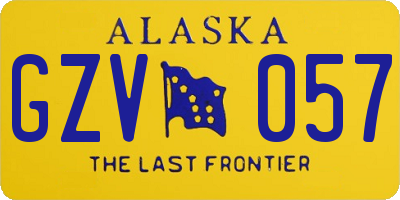 AK license plate GZV057