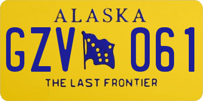 AK license plate GZV061