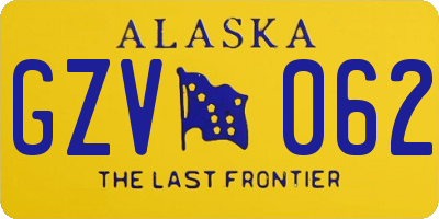 AK license plate GZV062