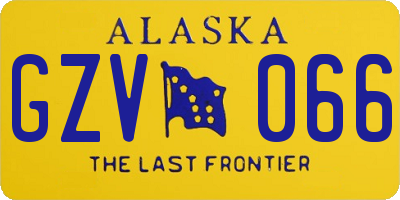 AK license plate GZV066