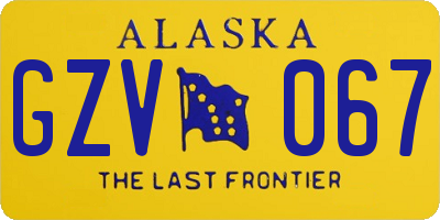 AK license plate GZV067