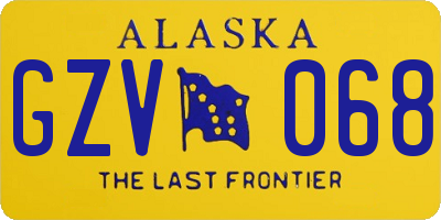 AK license plate GZV068