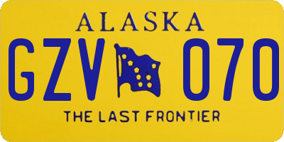 AK license plate GZV070