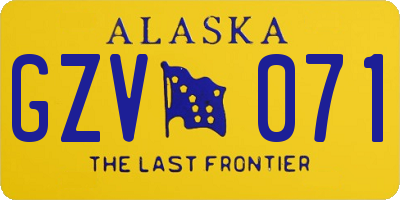 AK license plate GZV071