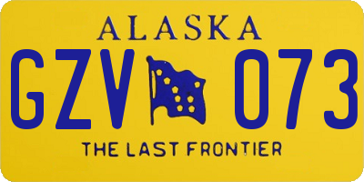 AK license plate GZV073