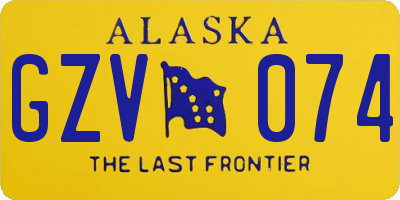 AK license plate GZV074