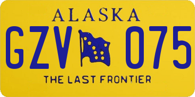 AK license plate GZV075