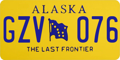 AK license plate GZV076