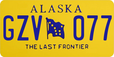 AK license plate GZV077