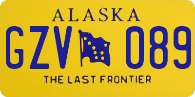 AK license plate GZV089