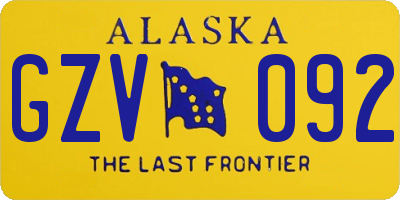 AK license plate GZV092