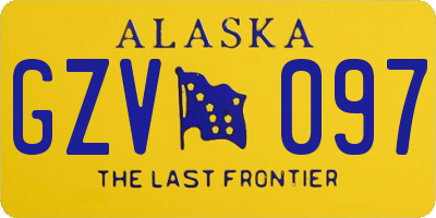 AK license plate GZV097