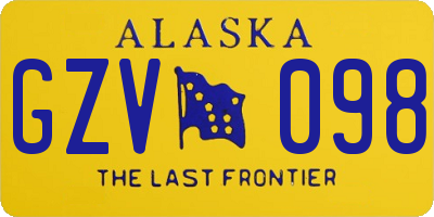 AK license plate GZV098