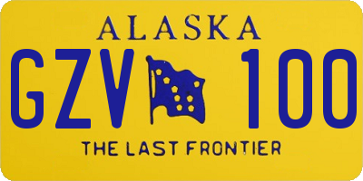 AK license plate GZV100