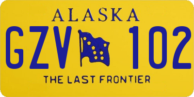 AK license plate GZV102