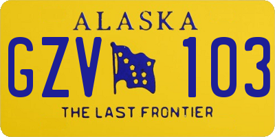 AK license plate GZV103