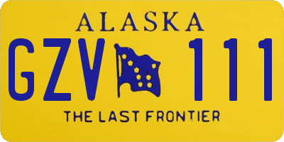 AK license plate GZV111