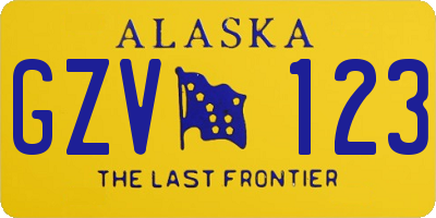 AK license plate GZV123