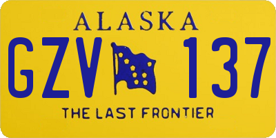 AK license plate GZV137