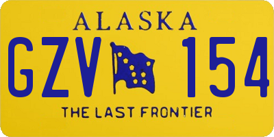 AK license plate GZV154