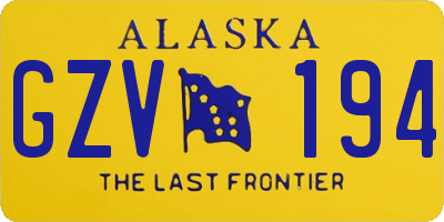 AK license plate GZV194