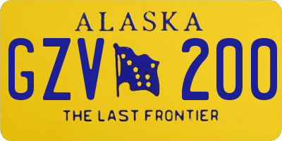 AK license plate GZV200