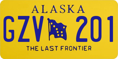 AK license plate GZV201