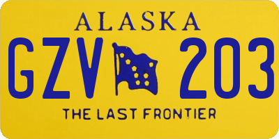 AK license plate GZV203