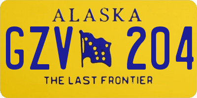 AK license plate GZV204