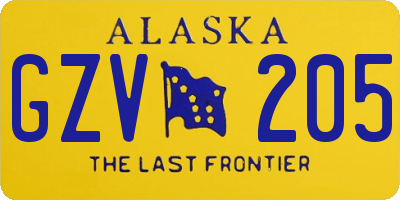 AK license plate GZV205