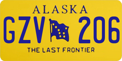 AK license plate GZV206