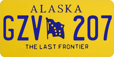 AK license plate GZV207