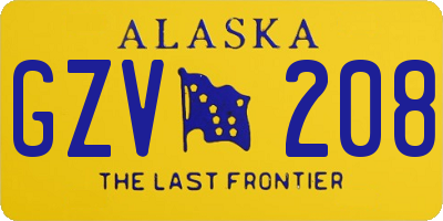 AK license plate GZV208