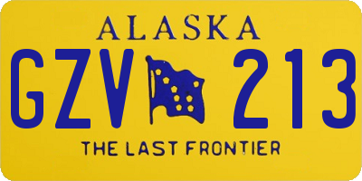 AK license plate GZV213