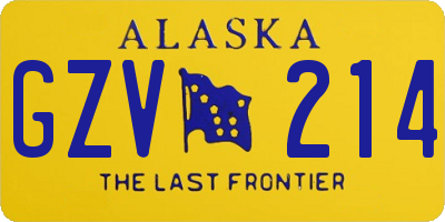 AK license plate GZV214