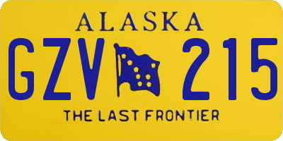 AK license plate GZV215