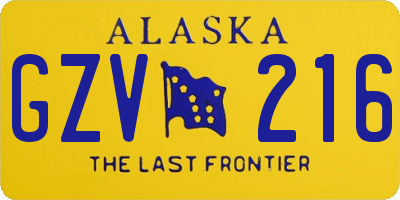 AK license plate GZV216