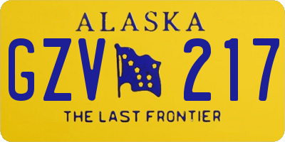 AK license plate GZV217