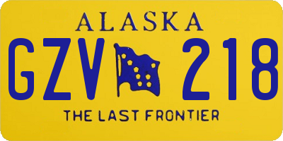 AK license plate GZV218