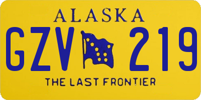 AK license plate GZV219