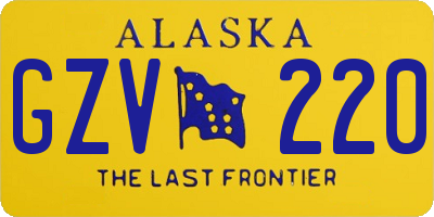 AK license plate GZV220