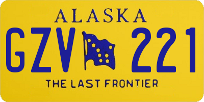 AK license plate GZV221