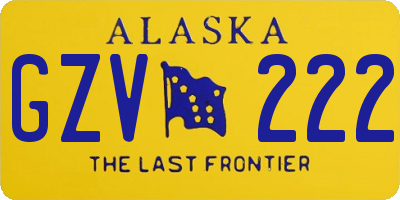 AK license plate GZV222